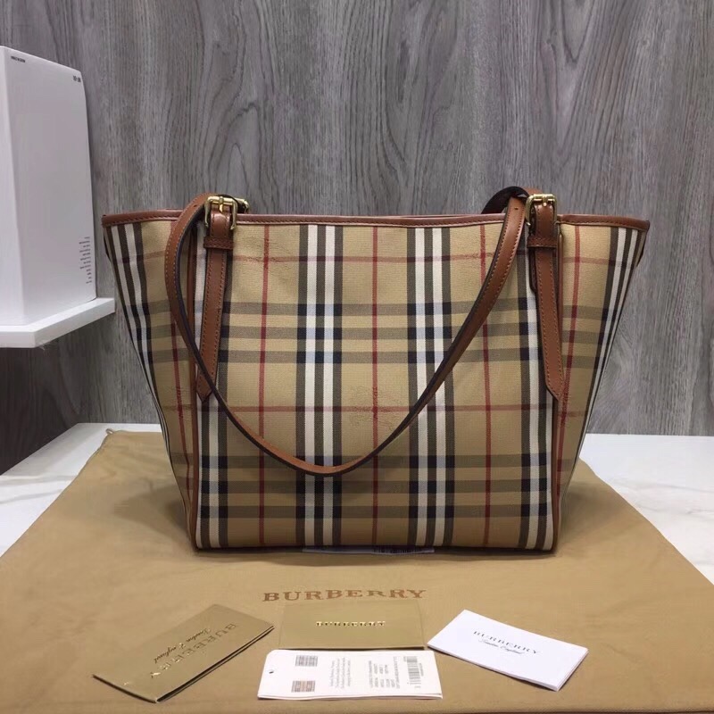Burberry The Small Canter Horseferry Check Tote Brown For Women, Women’s Bags 11.6in/29.5cm