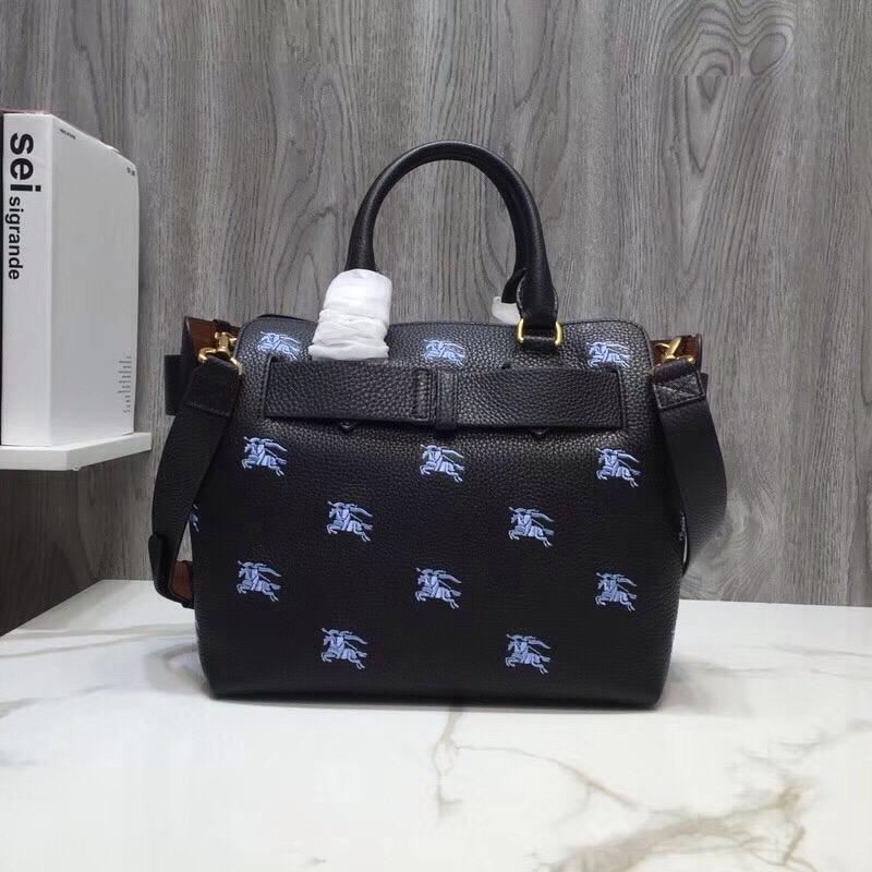 Burberry The Small Equestrian Knight Top Handle Belt Bag Black For Women, Women’s Bags 14in/36cm