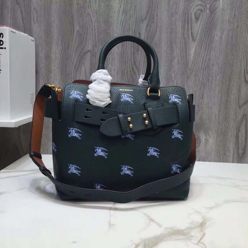 Burberry The Small Equestrian Knight Top Handle Belt Bag Green For Women, Women’s Bags 14in/36cm