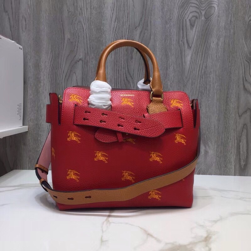 Burberry The Small Equestrian Knight Top Handle Belt Bag Red For Women, Women’s Bags 14in/36cm