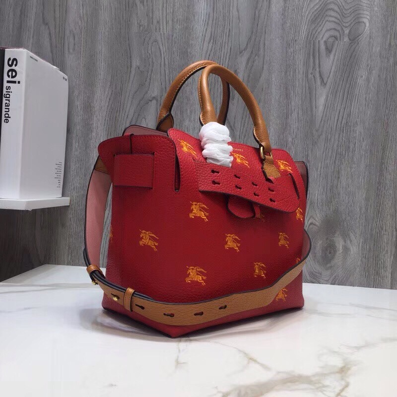 Burberry The Small Equestrian Knight Top Handle Belt Bag Red For Women, Women’s Bags 14in/36cm