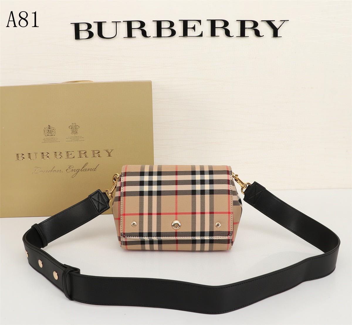 Burberry Vintage Check And Small Crossbody Bag Archive Beige For Women, Women’s Bags 7.1in/18cm 80264541