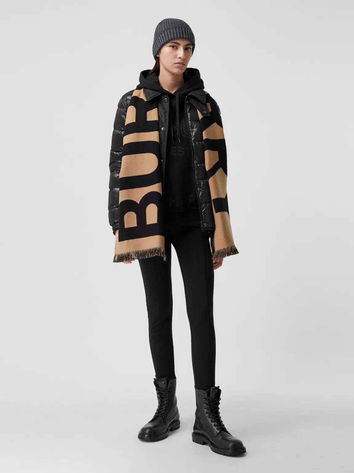 Burberry Wool New Double-Sided Large Brown Scarf 188cm/74in