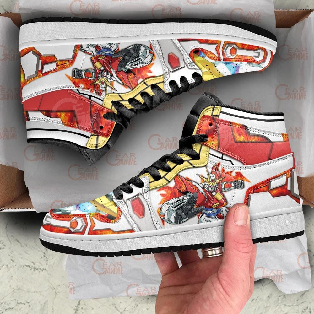 Burning Gundam JD1s Sneakers Anime Gundam Shoes, Air Jordan Hightop