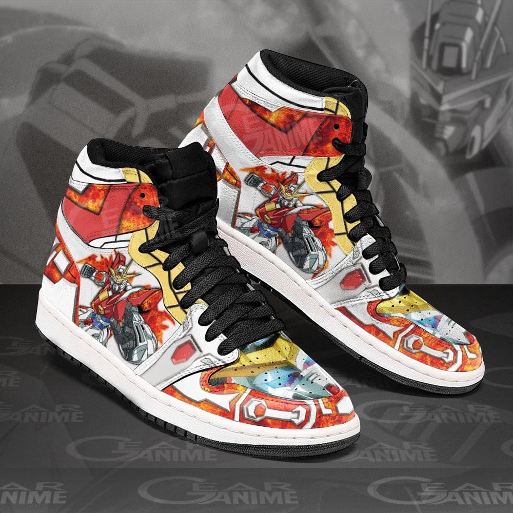 Burning Gundam JD1s Sneakers Anime Gundam Shoes, Air Jordan Hightop