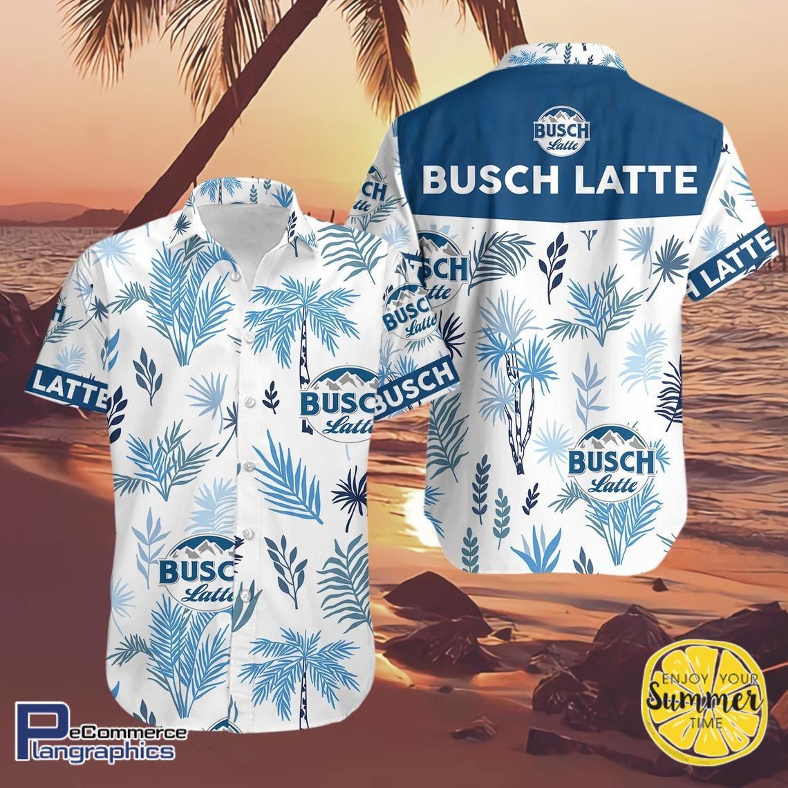 Busch Latte Aloha Shirt Hawaiian Aloha Shirt Hawaiian Beach Shirt