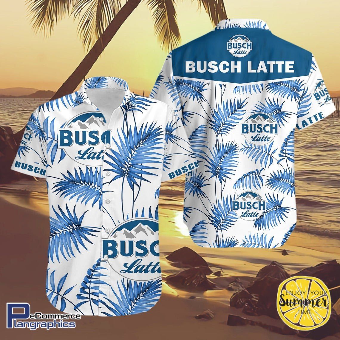 Busch Latte Aloha Shirt Hawaiian Aloha Shirt Hawaiian Beach Shirt