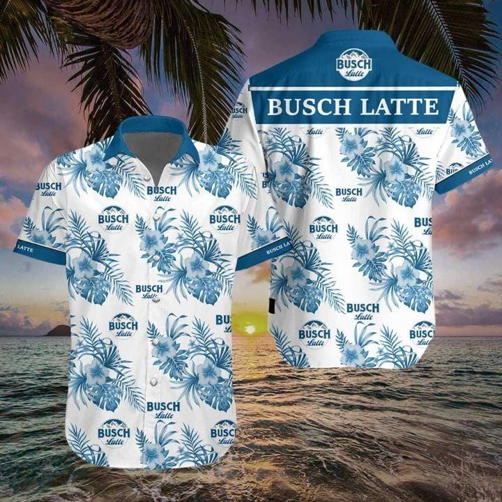 Busch Latte Blue Tropical Unisex Hawaiian Shirts
