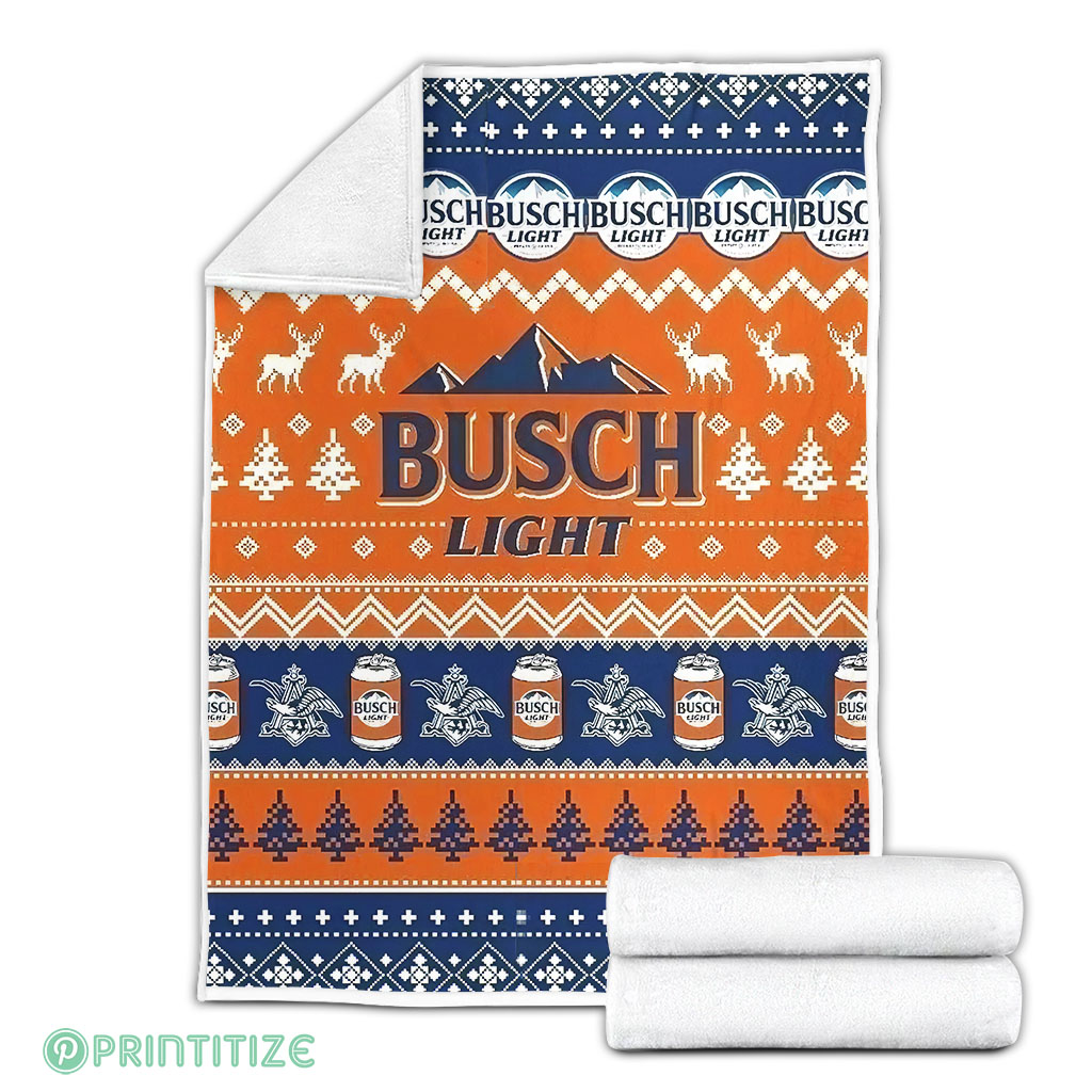 Busch Light Ugly Sherpa Blanket Cozy Blanket Fleece Blanket