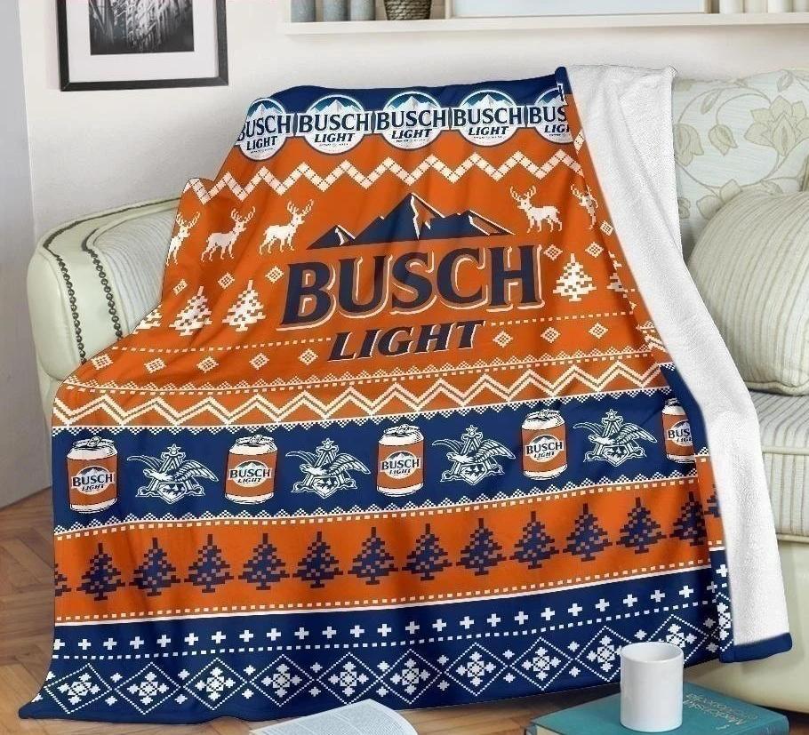 Busch Light Ugly Sherpa Blanket Cozy Blanket Fleece Blanket
