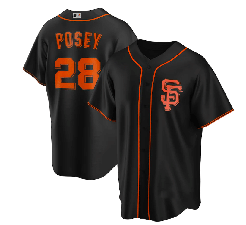 Buster Posey San Francisco Giants #28 Black All Over Print Baseball Jersey For Fans
