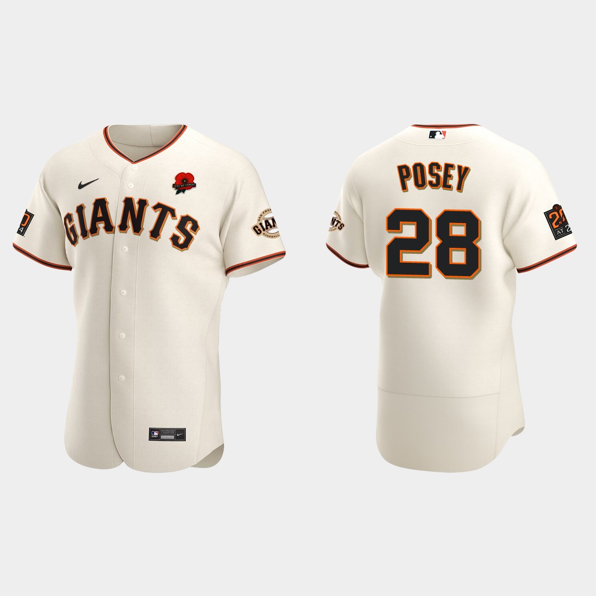 Buster Posey San Francisco Giants 2021 Memorial Day Jersey - Cream