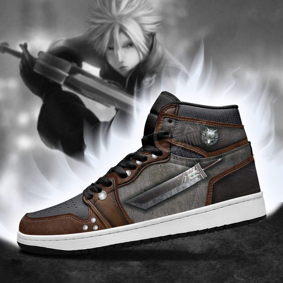 Buster Sword Sneakers FF7 Cloud Anime High Top Air Jordan Sneaker, Air Jordan Hightop