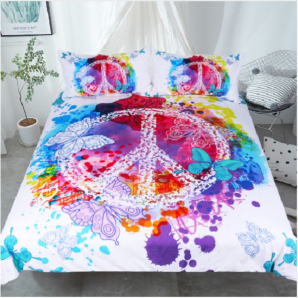 Butterfly Colorful Ding Duvet Cover Bedding Set