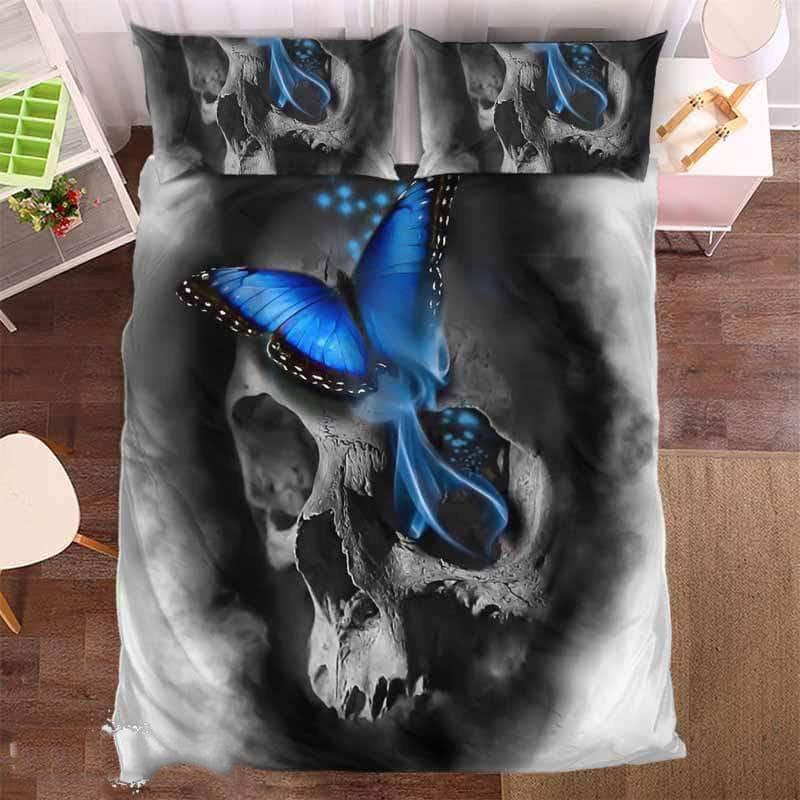 Butterfly Skull 3D Customized Duvet Cover Bedding Set