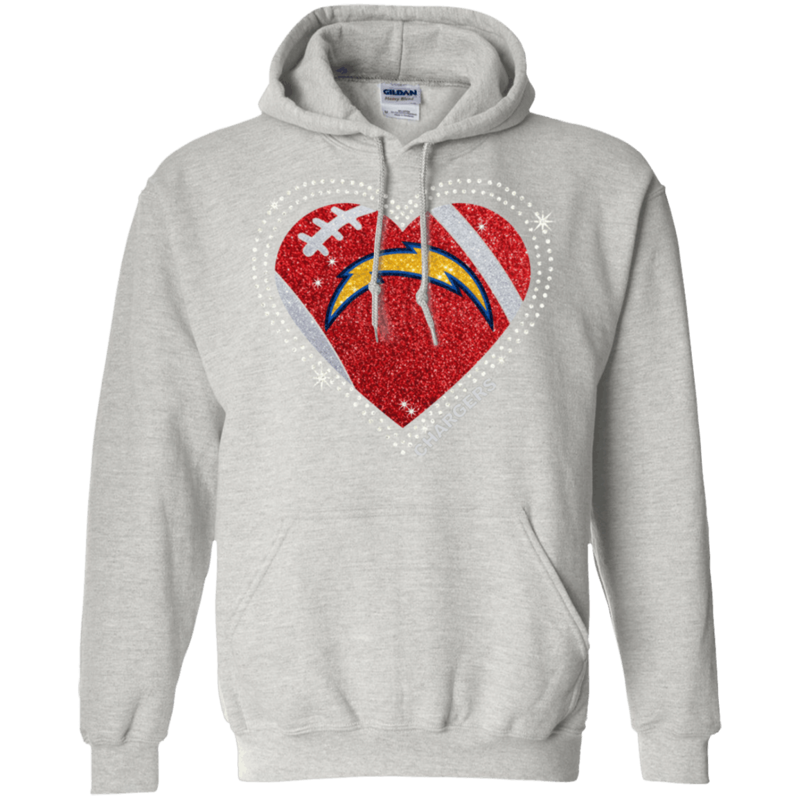 Buy Los Angeles Chargers Football Diamond Heart Hoodie