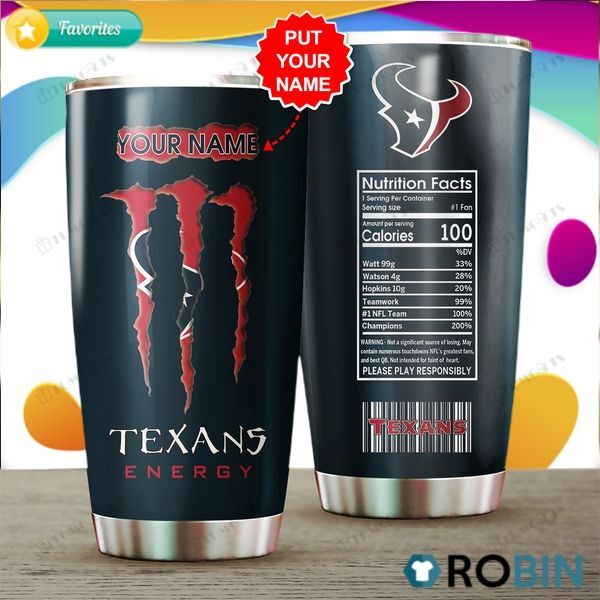 Buy Personalized Houston Texans Energy Nutrition Factscustomstainless Steel Tumbler