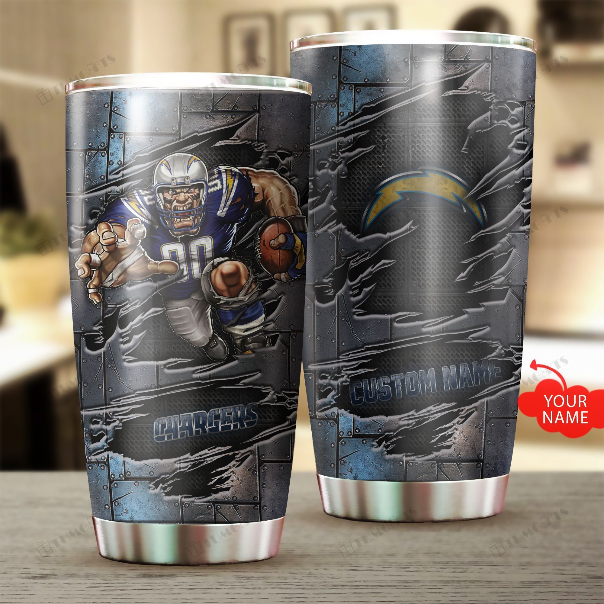 Buy Personalized Los Angeles Chargers Football Club Custom Stainless Steel Tumbler