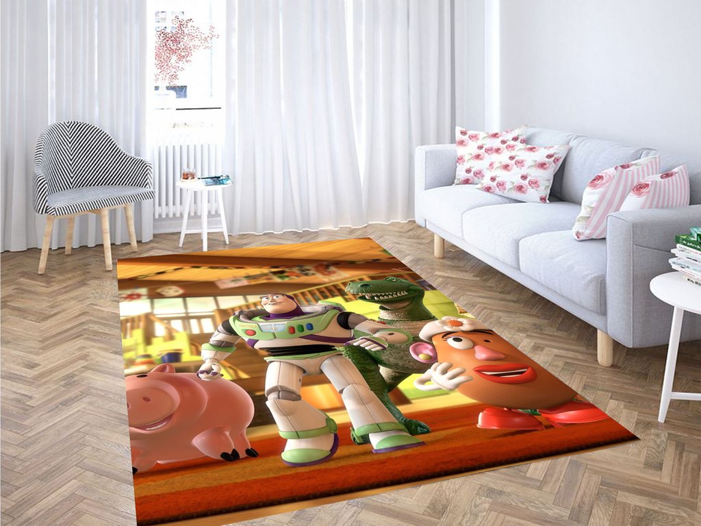 Buzz And Friends Toy Story Living Room Modern Carpet Rectangle Rug