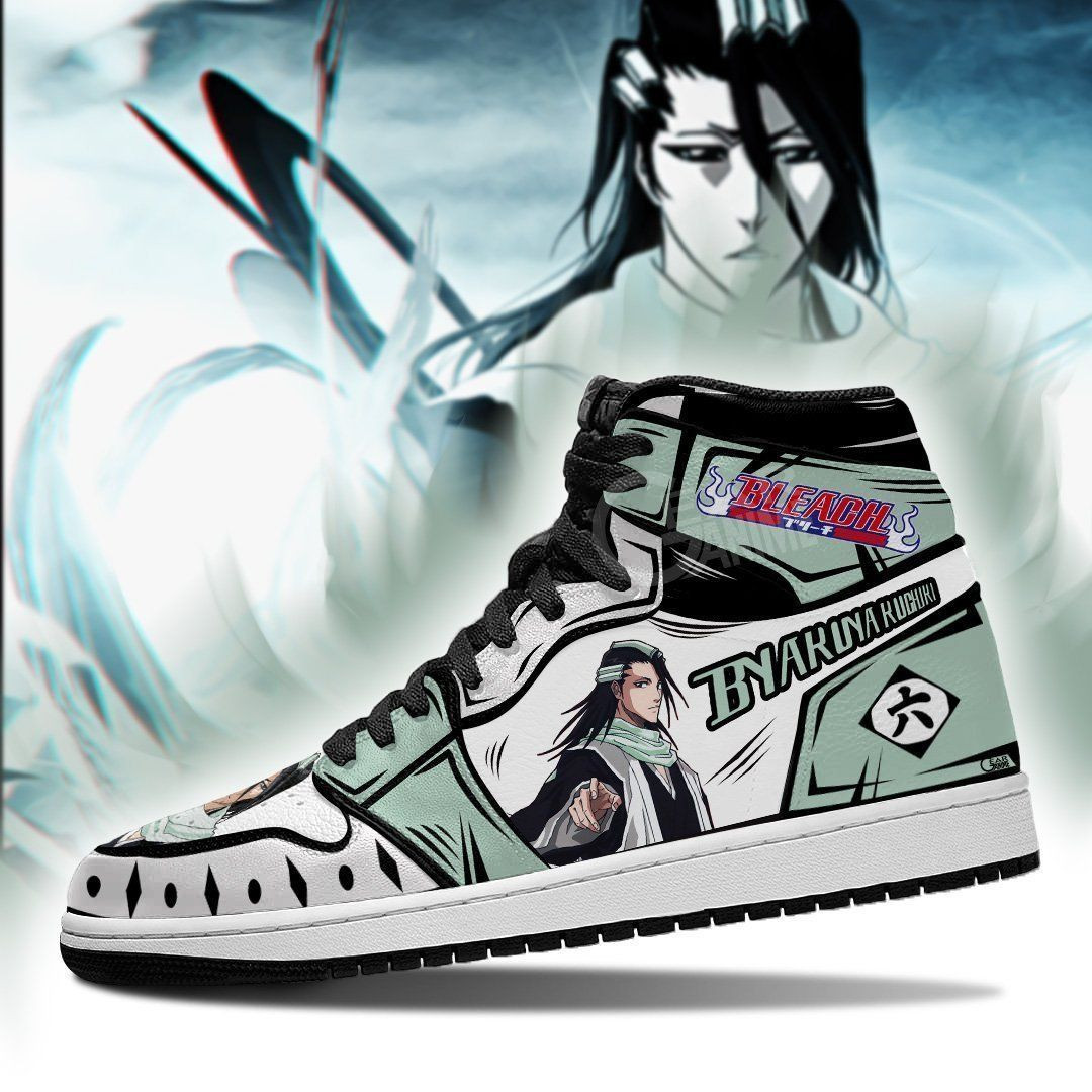 Byakuya Bleach Anime 1 High Top Air Jordan Sneaker, Air Jordan Hightop