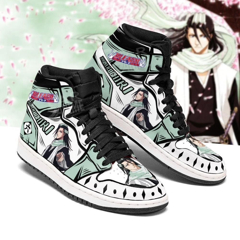 Byakuya Bleach Anime 1 High Top Air Jordan Sneaker, Air Jordan Hightop