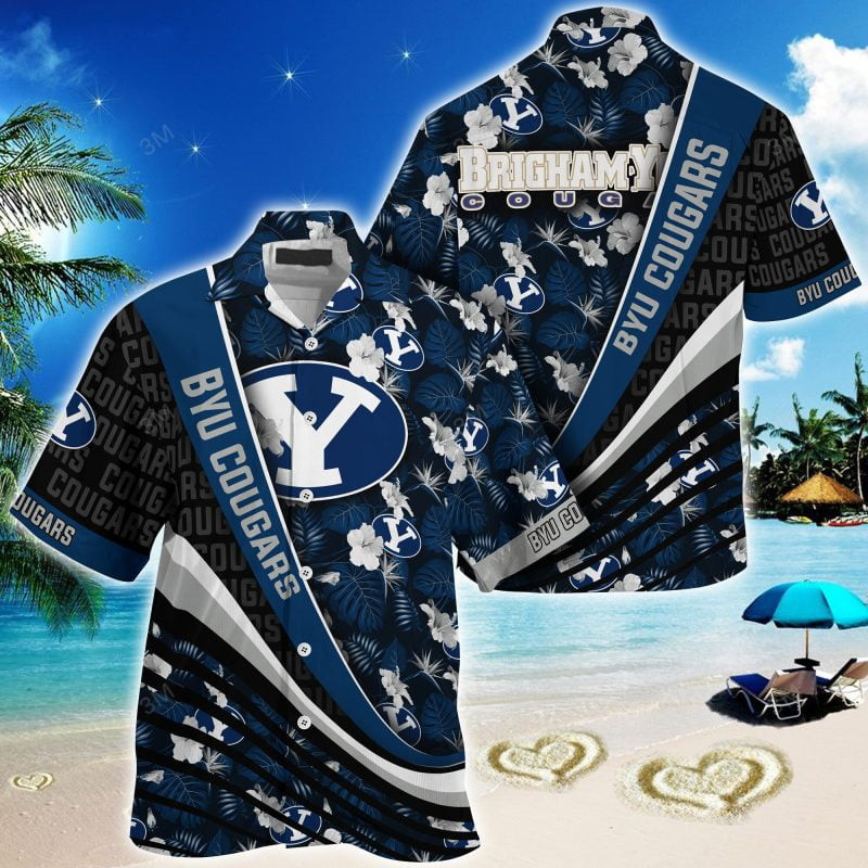 BYU Cougars NCAA Summer – Hawaii Shirt For This Season – Gift For Sport Lovers With Tropical Flower Pattern