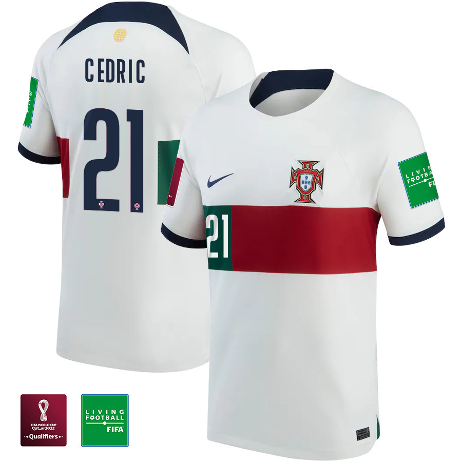 Cédric Soares 21 FIFA World Cup Qatar 2022 Patch Portugal National Team – Away  Soccer Jersey