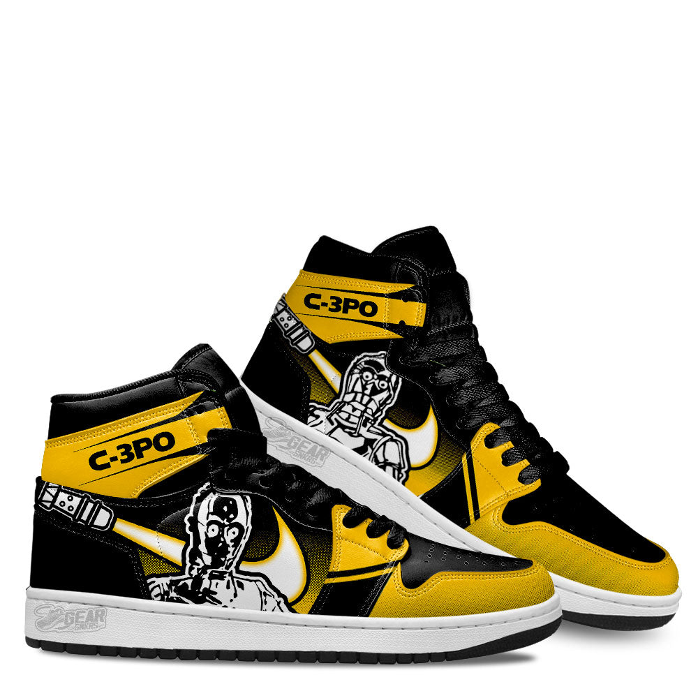 C-3PO Star Wars JD Sneakers Shoes For Fans Sneakers, Air Jordan Hightop