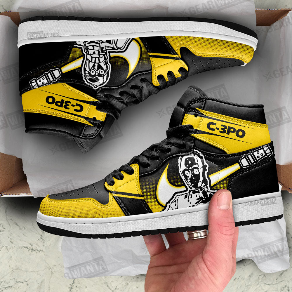 C-3PO Star Wars JD Sneakers Shoes For Fans Sneakers, Air Jordan Hightop