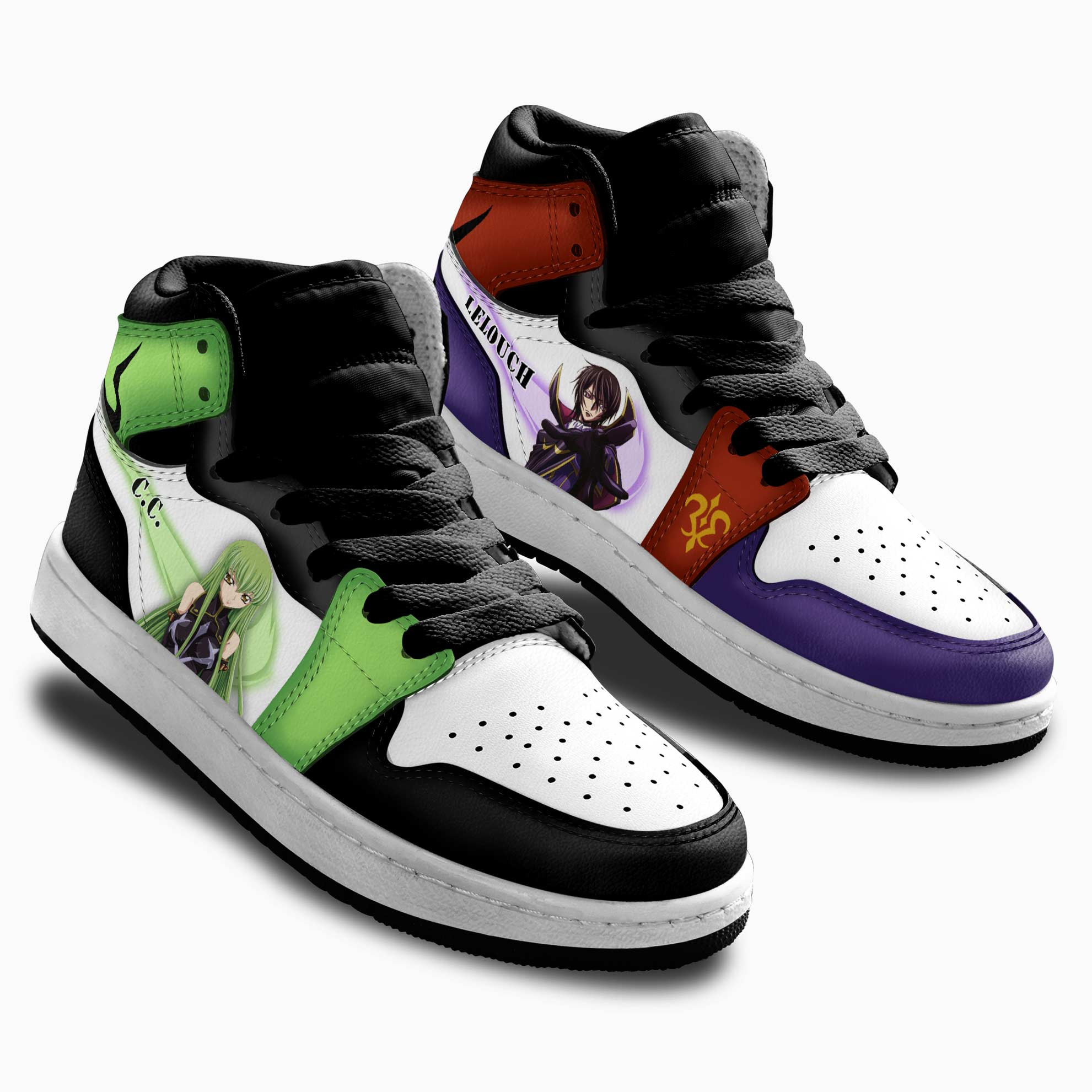 C.C and Lelouch Lamperouge Kids Sneakers Code Geass Anime Shoes For Kids