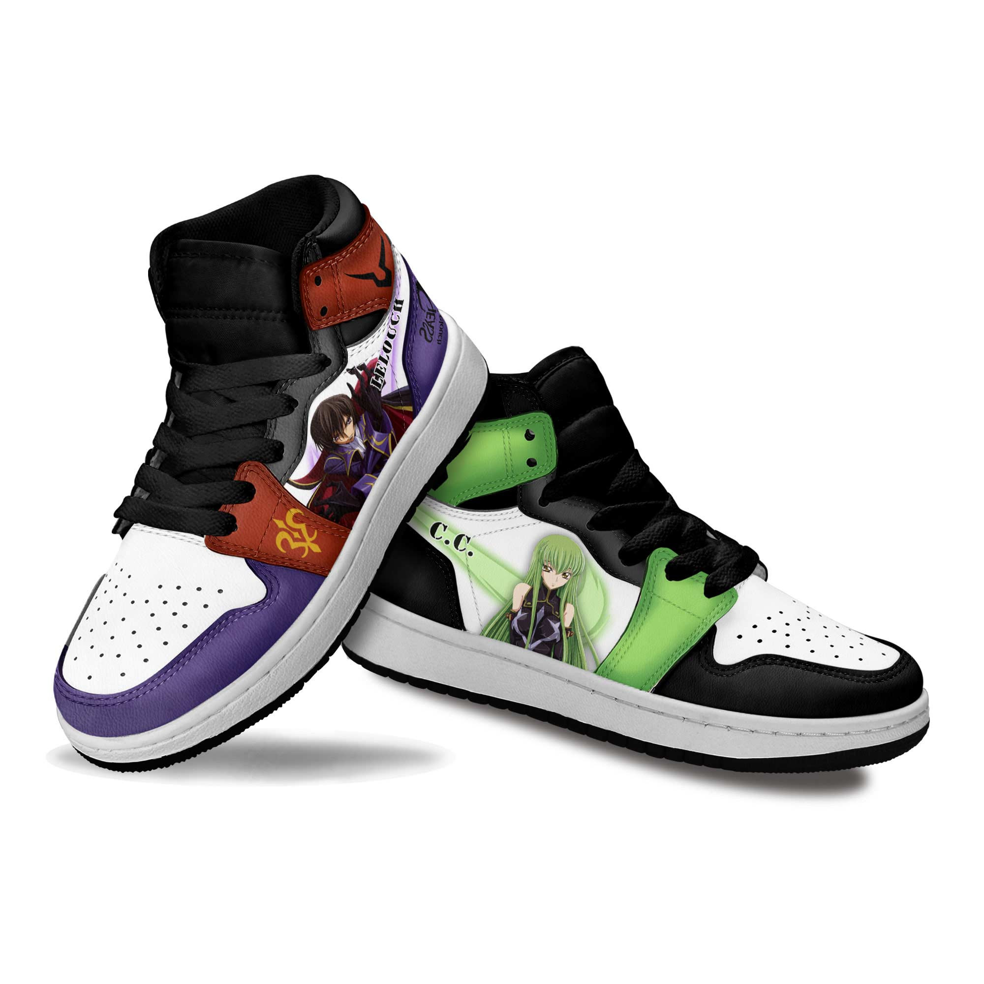 C.C and Lelouch Lamperouge Kids Sneakers Code Geass Anime Shoes For Kids