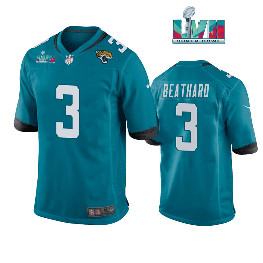 C.J. Beathard 3 Jacksonville Jaguars Super Bowl LVII Super Bowl LVII Teal Men Game Stitched Jersey