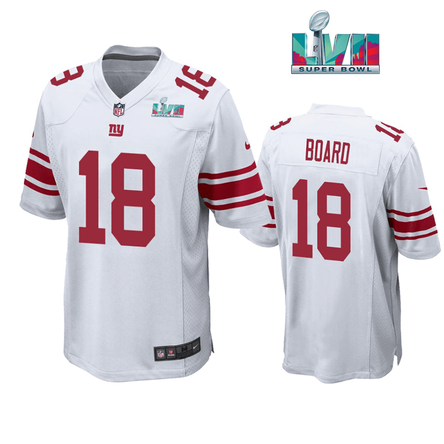 C.J. Board 18 New York Giants Super Bowl LVII Super Bowl LVII White Men Game Stitched Jersey