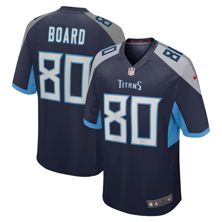 C.J. Board 80 Tennessee Titans Home Game Player Stitched Jersey – Navy