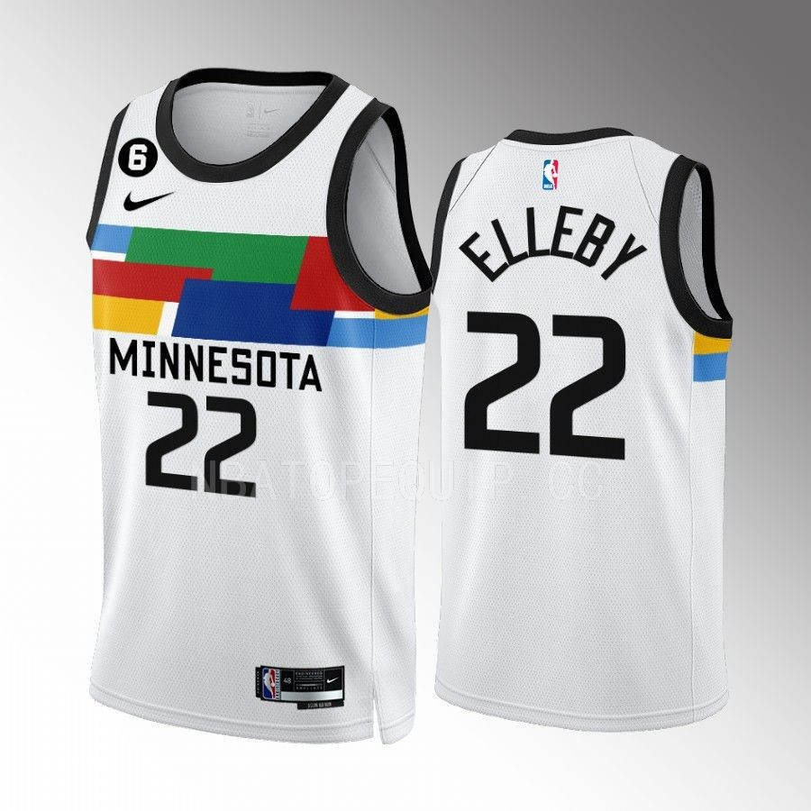 C.J. Elleby 22 Minnesota Timberwolves City Edition White Men Stitched Jersey 2022-23 Swingman