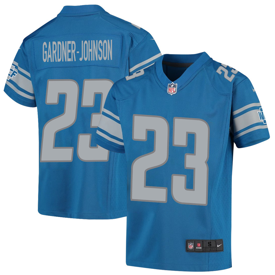 C.J. Gardner-Johnson 23 Detroit Lions Game Youth Stitched Jersey – Blue