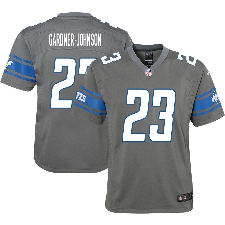 C.J. Gardner-Johnson 23 Detroit Lions Game Youth Stitched Jersey – Silver