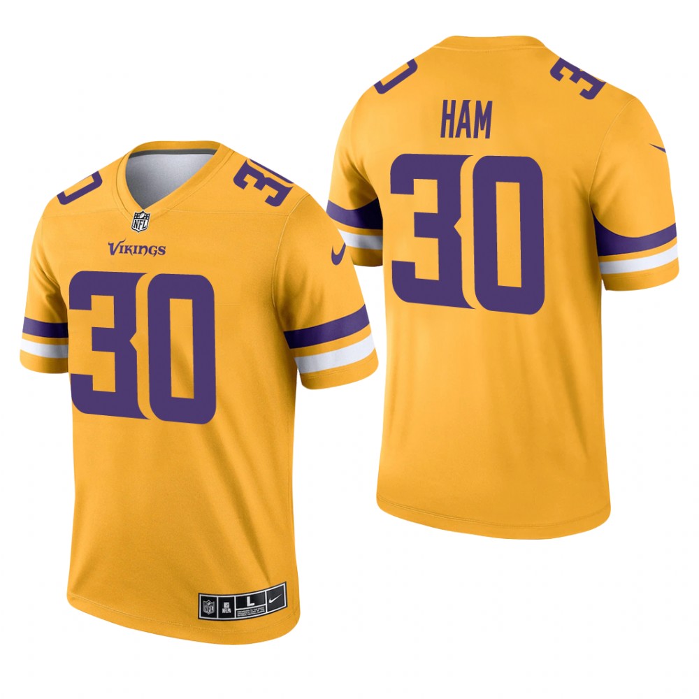 C.J. Ham Minnesota Vikings Gold Jersey Inverted Legend – Men’s