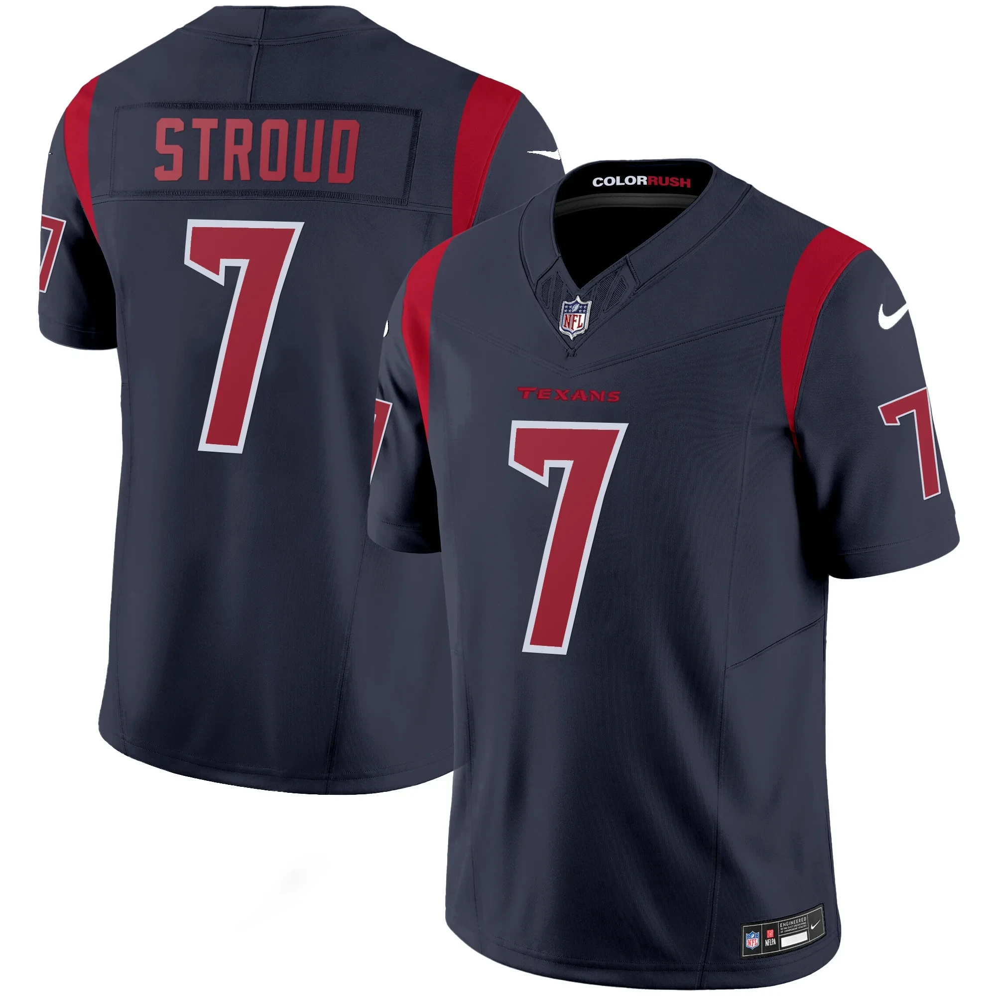 C.J. Stroud Houston Texans Color Rush Navy Jersey - All Stitched 