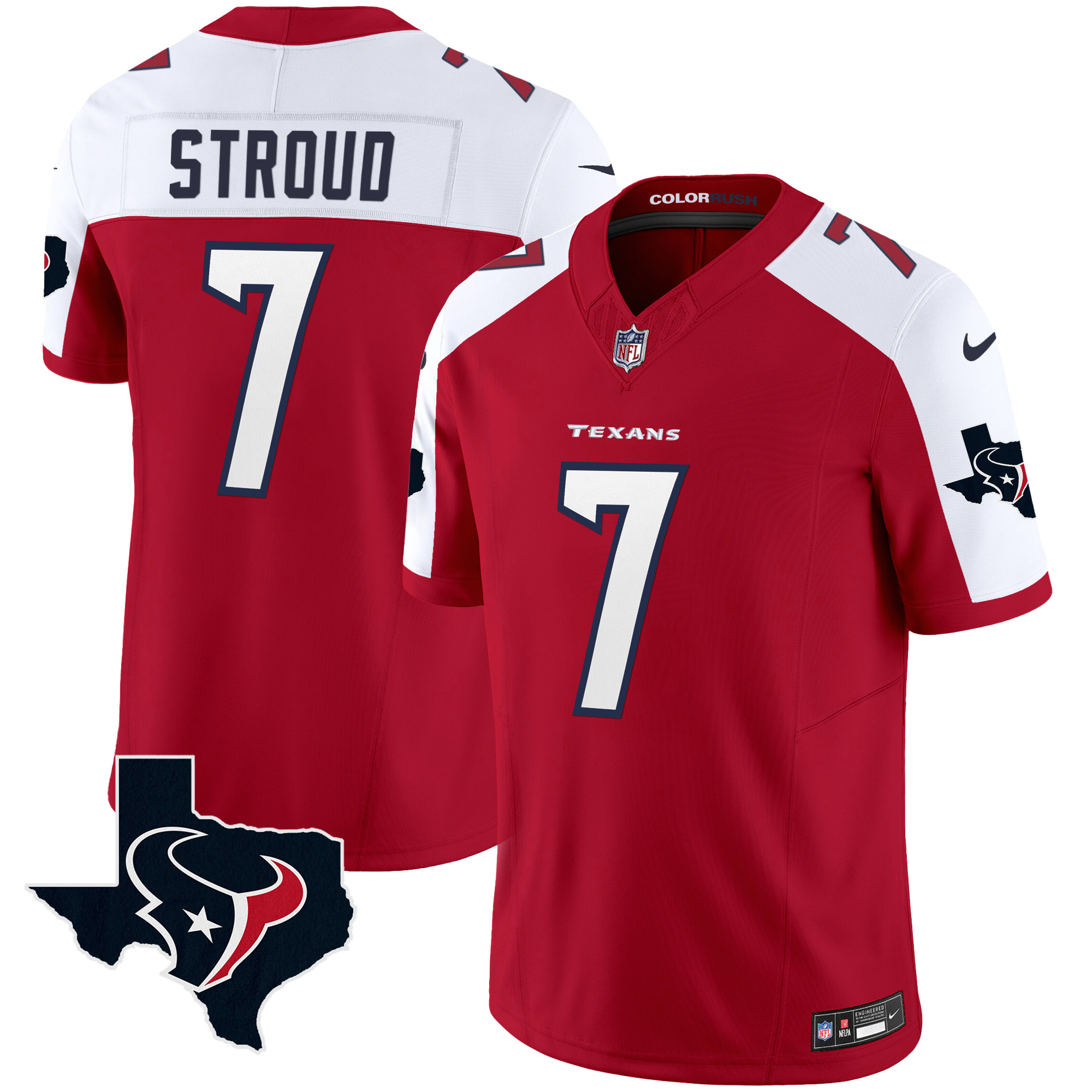 C.J. Stroud Men's Houston Texans Color Rush Legend Vapor Red Alternate Jersey - All Stitched 