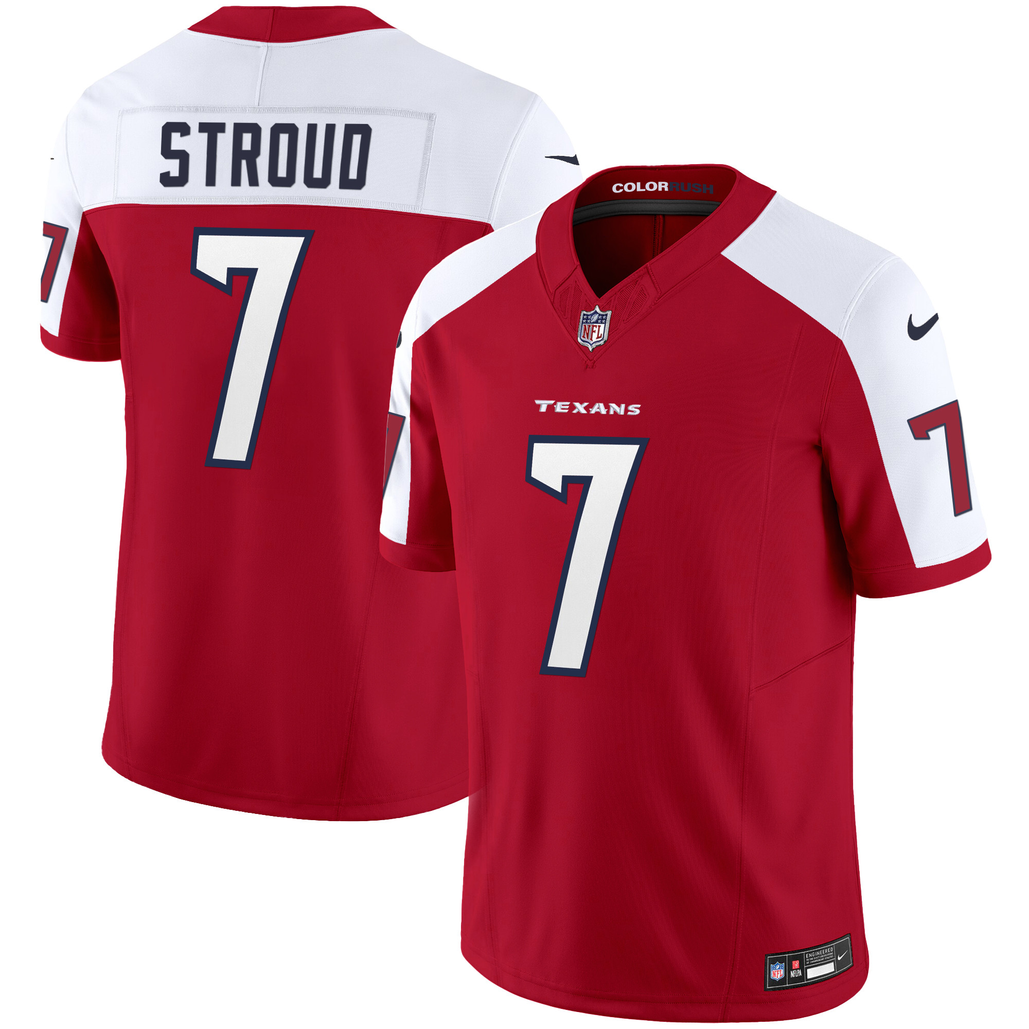 C.J. Stroud Men's Houston Texans Color Rush Legend Vapor Red Alternate Jersey - All Stitched 