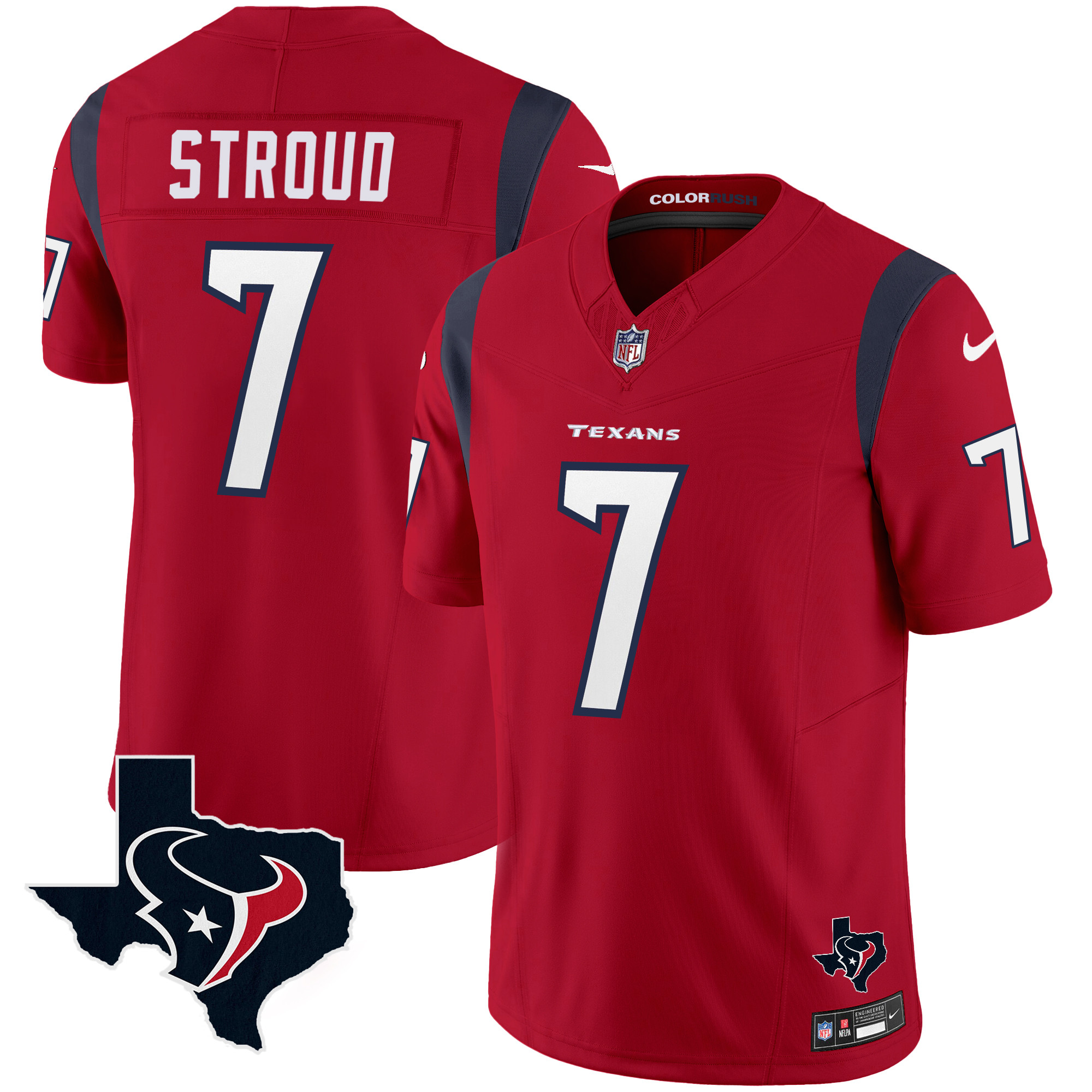 C.J. Stroud Men's Houston Texans Color Rush Legend Vapor Red Jersey - All Stitched 