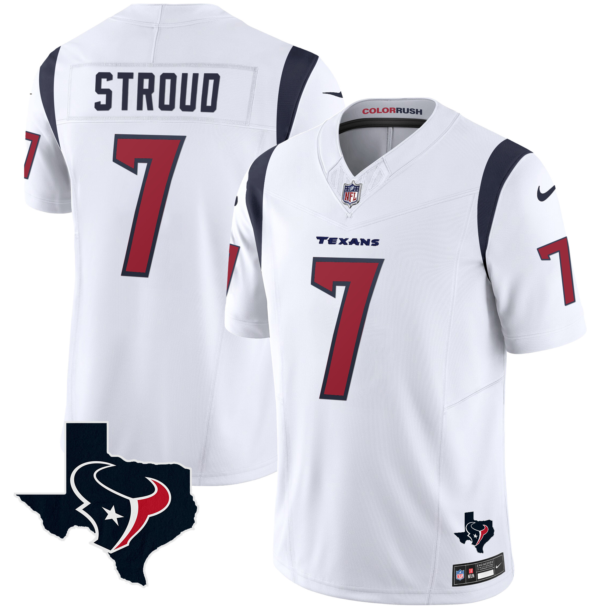 C.J. Stroud Men's Houston Texans Color Rush Legend Vapor White Jersey - All Stitched 
