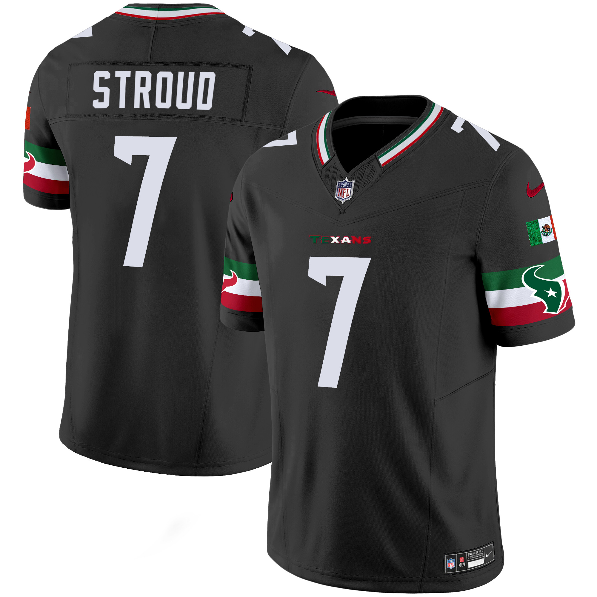 C.J. Stroud Men's Houston Texans Mexico Vapor Limited Black Jersey - All Stitched 