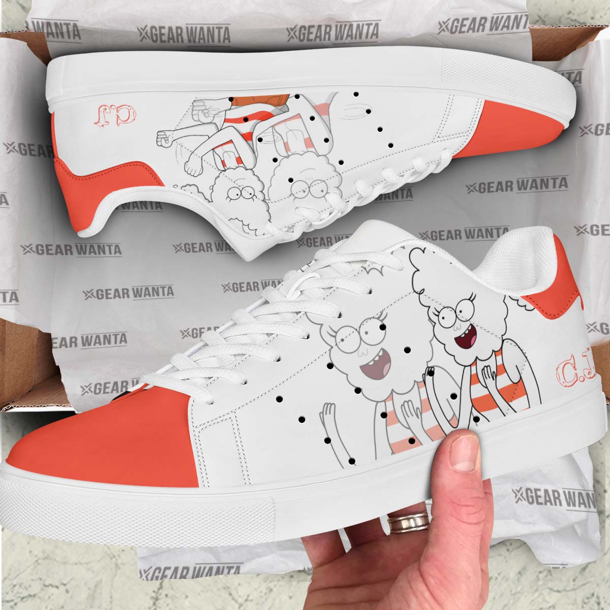 C.J Skate Shoes Custom Regular Show Cartoon Sneakers