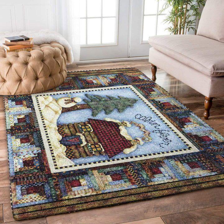 Cabin Snowman Christmas Limited Edition Rectangle Rug