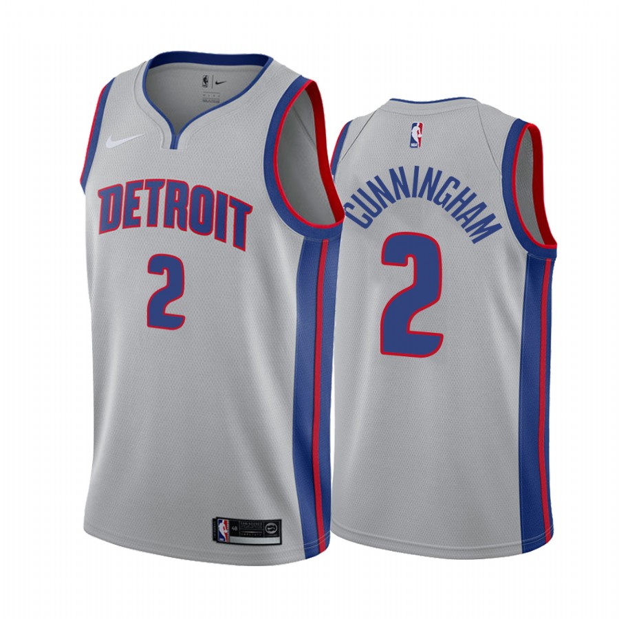 Cade Cunningham 2021 NBA Draft First Detroit Pistons Jersey Gray Statement Edition
