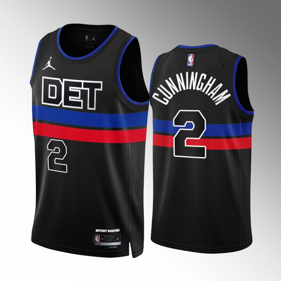 Cade Cunningham 2022-23 Detroit Pistons Black #2 Statement Edition Jersey Swingman