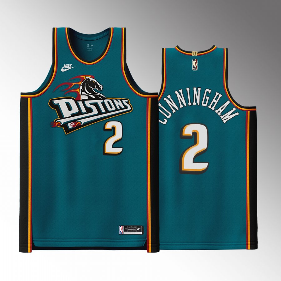 Cade Cunningham 2022-23 Pistons #2 Classic Edition Jersey Teal