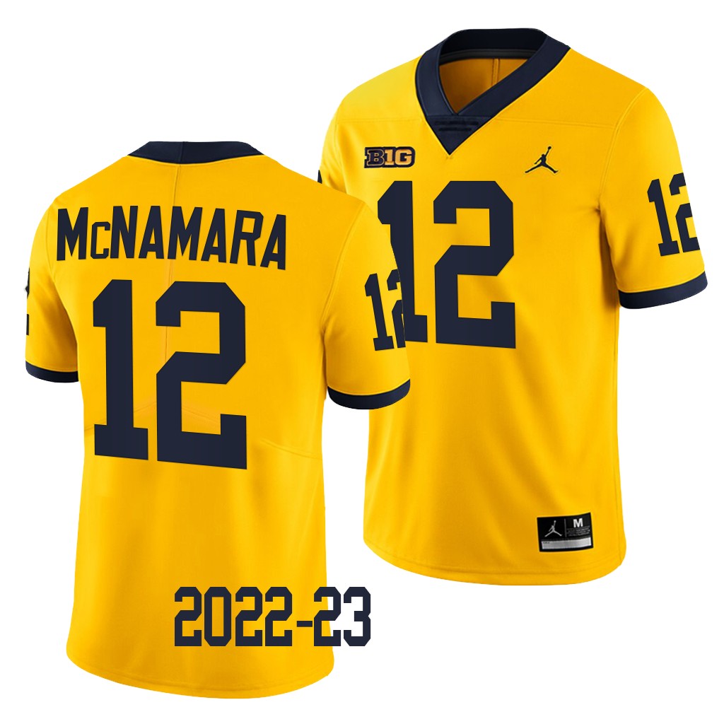 Cade McNamara Michigan Wolverines #12 Maize Jersey 2022-23 College Men's Limited Uniform